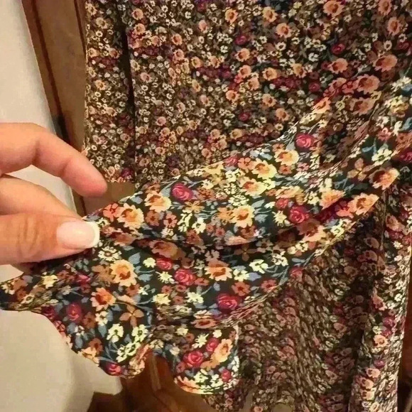 TOPSHOP Floral Long Sleeve Mini Dress size 6 - Picture 6 of 8